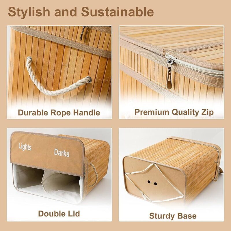 سلة غسيل من الخيزران - Image 3