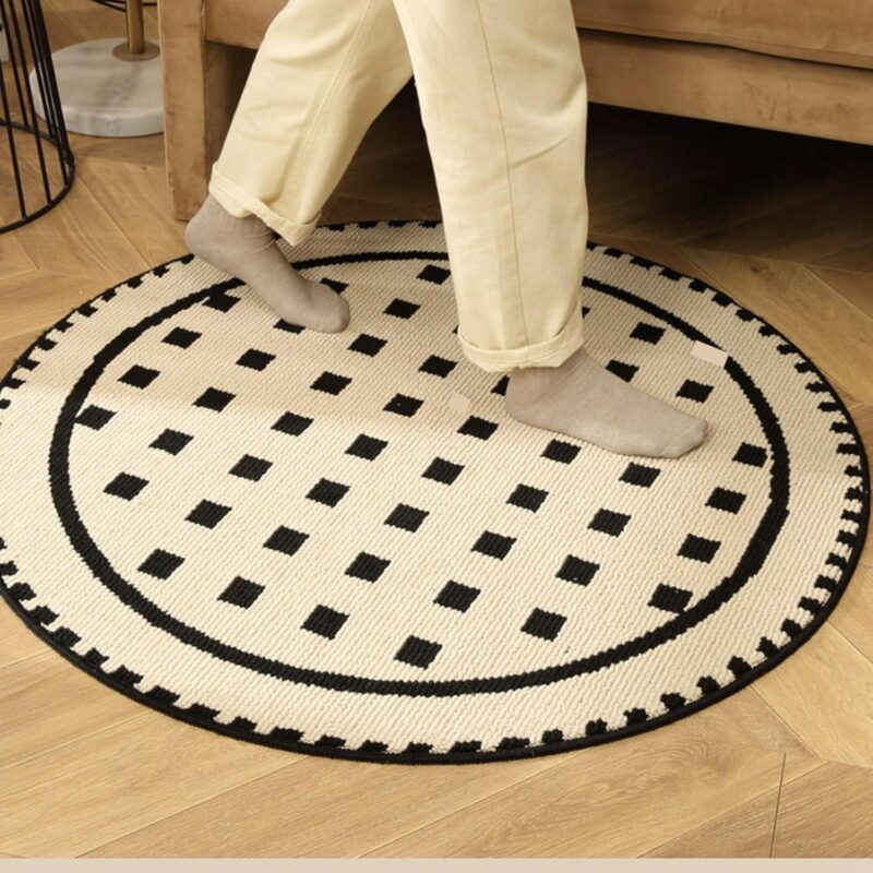 سجادة مستديرة حديثة قابلة للغسل - Image 2