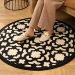 سجادة مستديرة حديثة قابلة للغسل