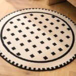 سجادة مستديرة حديثة قابلة للغسل