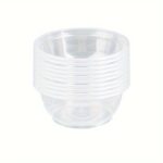 أكواب وأغطية بلاستيكية شفافة 12 حبه