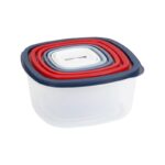 مجموعة من حاويات تخزين الطعام البلاستيكية