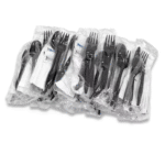 مجموعة أدوات مائدة بلاستيكية مغلفة