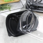 حاوية طعام بلاستيكية سوداء مقسمة 10 حبات