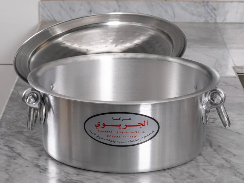 ⁦وعاء مسطح ب حلقه مع غطاء و مقبض⁩ - الصورة ⁦2⁩