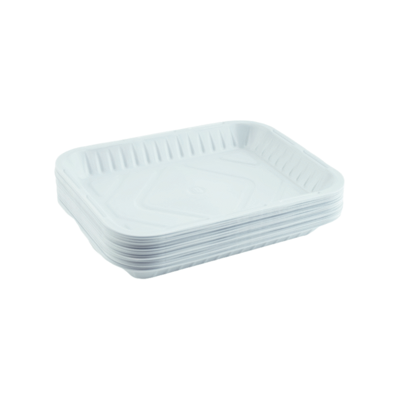 صحن بلاستيك مستطيل 50 حبه