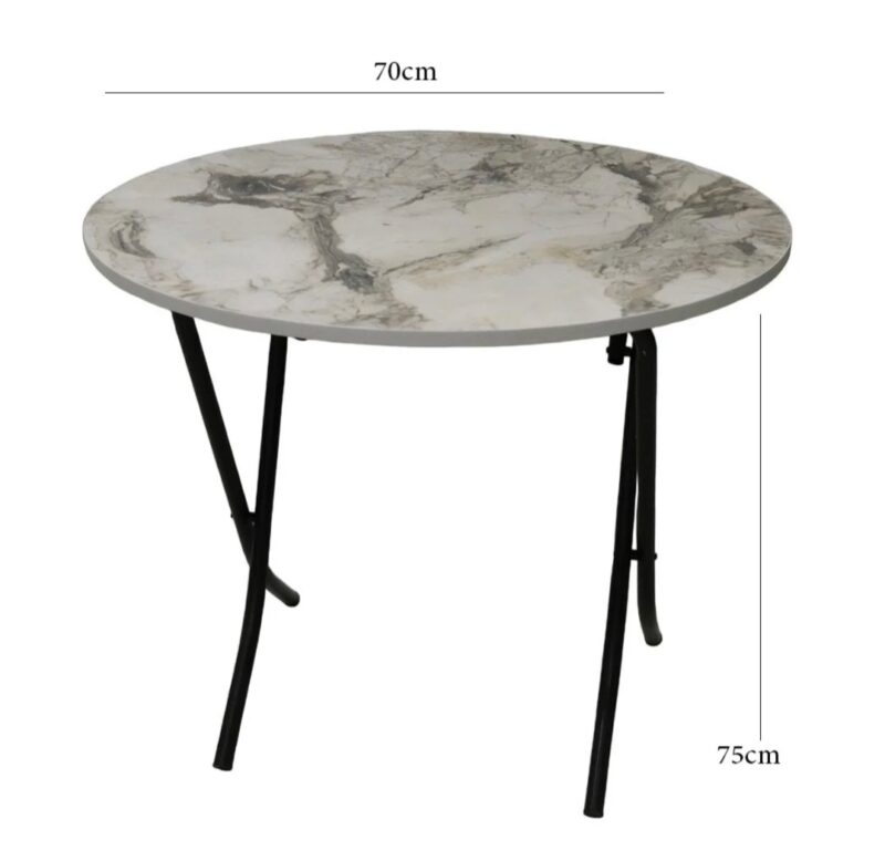 طاولة دائرية من الخشب قابلة للطي 70سم - Image 2