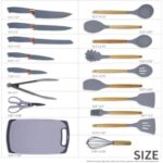 طقم أدوات مطبخ تقطيع من السيليكون 19 حبة - Image 2