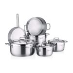 طقم أواني طهي من الفولاذ 10 قطع