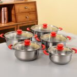طقم أواني الطهي من الفولاذ 10 قطع