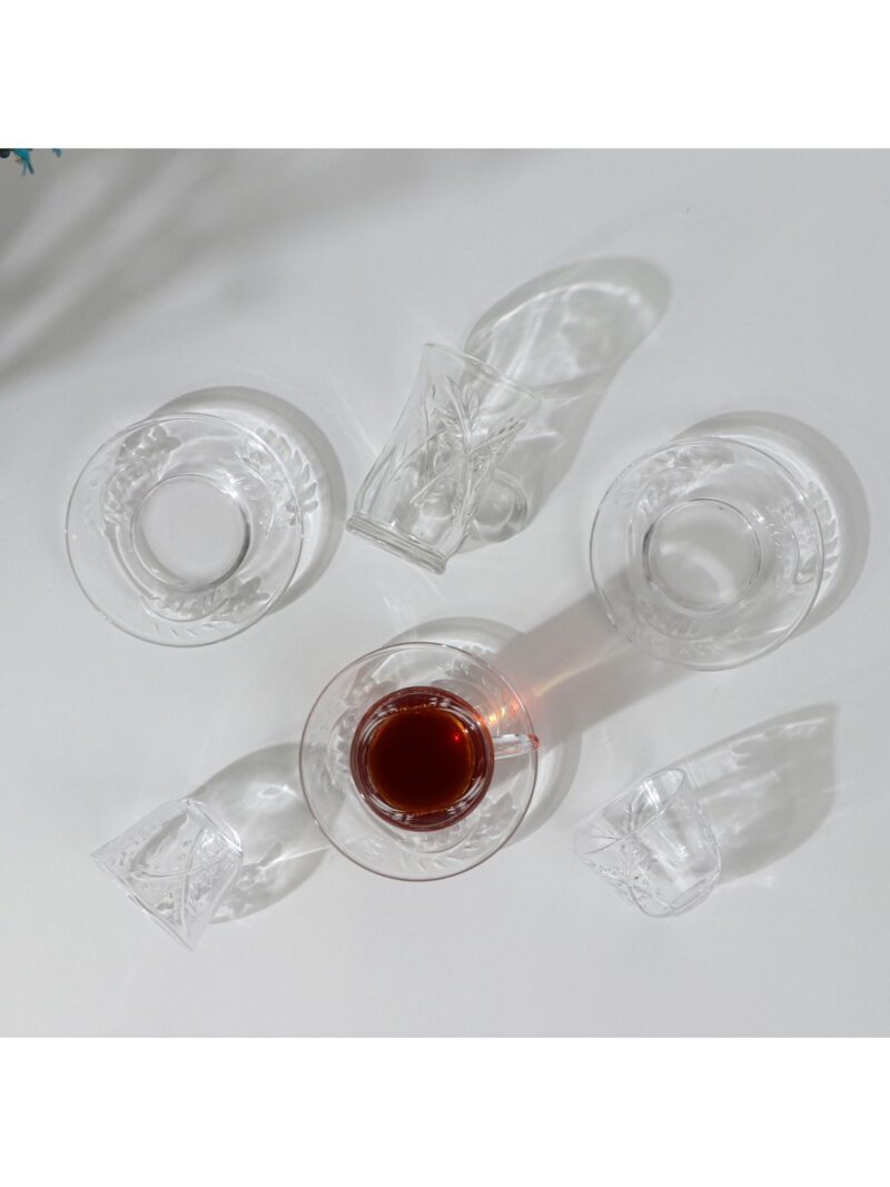طقم أكواب شاي وقهوة زجاجية - Image 3