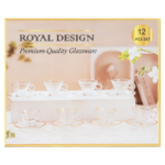 طقم شاي زجاجي مكون من 12 قطعة